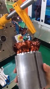13M views · 17K reactions | The electric motor stator automatic production assembly line can be used for different motor types, such as BLDC, pump motor, car motor, induction motor, 3 phase motor, etc. This stator assembly line including paper inserting machine, coil winding machine, coil winding inserting machine, lacing machine, forming machine and testing machine. | Nide Group | Facebook