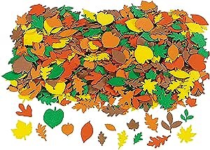 Fun Express Fabulous Foam Fall Adhesive Leaf Shapes - Bulk Set of 500 - DIY Crafts for Kids