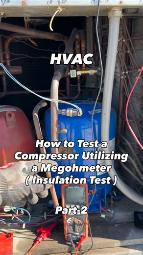 Anthony Ulloa on Instagram: "How to test a compressor using a Megohmeter. We here I am showing how to test the insulation coat over the winding utilizing @klein_tools insulation tester. Enjoy ! Keep it simple 🤙🏼 . . . . . #hvaclife #hvactech #hvacservice #hvac #hvacrepair #hvacproblems #hvactips #hvachacks #howto #testing #troubleshooting #diagnosis #foryou #fyp #milwaukee #klientools #bluecollar #meter #compressor #motor #learning #teacher #learnoninstagram #creatorsearchinsight #targeted #ca