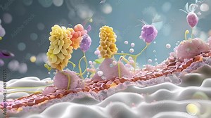 Diagram of the synaptic cleft labeling the various components involved in synaptic transmission including receptors enzymes and transporters.