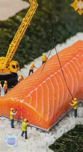 🍣 Tiny Sushi Factory in Action! 🍣 | Pocket World TV #miniature #ytshorts #youtube