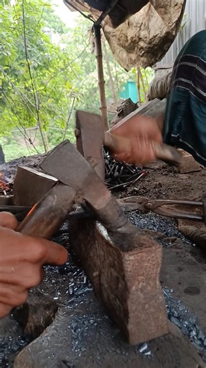 Traditional Blacksmith Making Iron Nails by Hand 🔥#IronNails #VillageLife