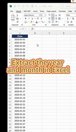 Extract Year and Month in Excel Efficiently