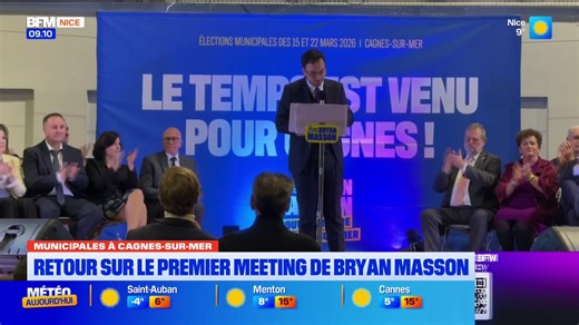 Municipales 2026 à Cagnes-sur-Mer : Bryan Masson a donné son premier meeting | BFM Nice Côte d’azur