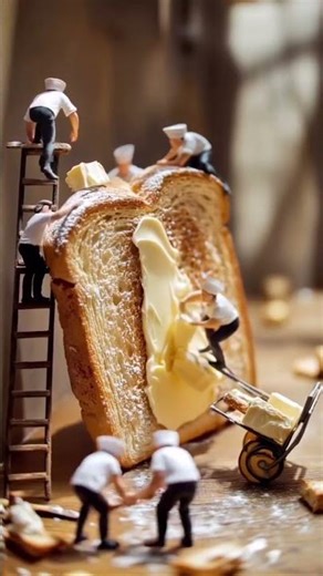 Miniature Chefs Making Butter Toast for Breakfast | Tiny Morning Cooking Delight 🧈🍞