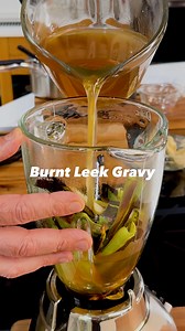Christopher Kimball’s Milk Street on Instagram: "Deeply caramelized, earthy and smoky; Burnt-Leek Gravy transforms a simple Thanksgiving side into something extraordinary. ⁠ ⁠ Culinary production director Wes Martin (@wesmartincooks) demonstrates a technique borrowed from Mexican and Vietnamese cooking: charring an entire leek under the broiler until blackened, which caramelizes the sugars and deepens the flavor.⁠ ⁠ The charred leeks get pureed with stock and thickened with beurre manié (a paste