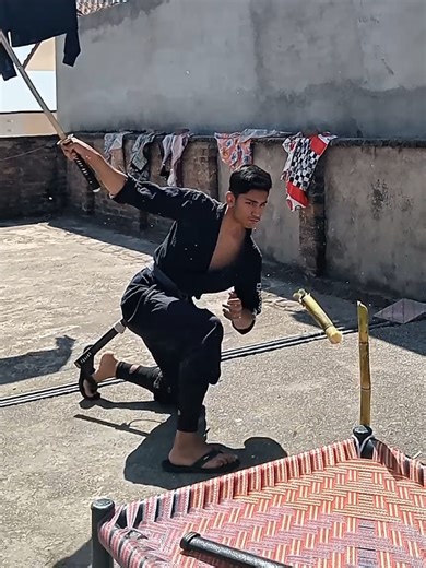 Trying sugercane 🎍 #training #martialarts #trending #foryou #katana