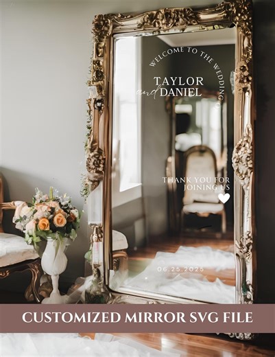 Wedding Mirror SVG, Elegant DIY Sign (digital File) - Etsy