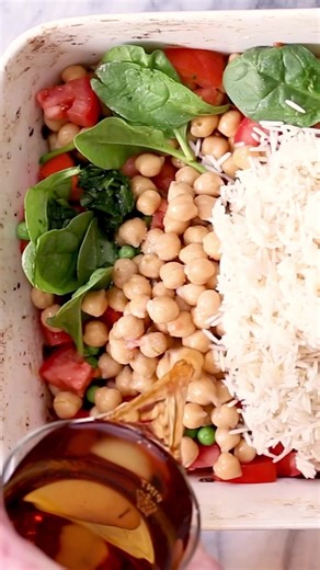 Baked Chana Pulao aka Chickpea Rice Casserole https://www.veganricha.com/vegan-chana-pulao-baked-chickpea-rice-casserole/ | Vegan Richa