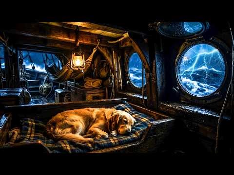 The Sounds of Heavy Rain on a Boat Help Calm Your Mind | Thunderstorm & Ocean Waves for Better Sleep