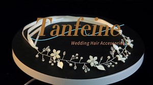 Flower Girl Headpiece, Flower Girl Hair Accessory, Bridal Pearl Flower Headpiece Headband for Girls, Flower Girls, and Women