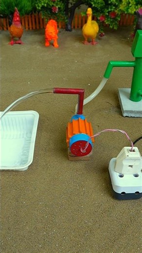 Mini hand pump project water with supply motor drinks camel duck farm #waterpump #shorts #635