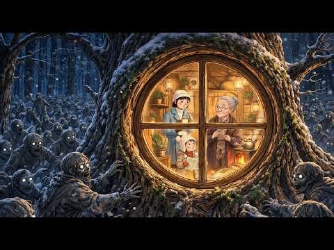Surviving the zombie apocalypse in a tree stump house 🧟‍♂️ (Full survival story) | Ghibli Time Life
