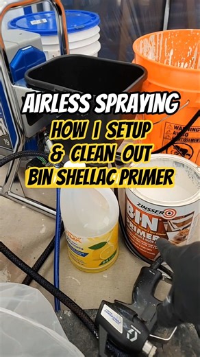 1 minute How to: Setup and Clean out airless sprayer after spraying BIN Shellac Primer
