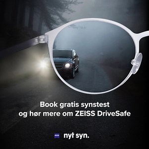 Generes du af blændinger fra modkørende biler i trafikken? Så er der hjælp at hente med ZEISS DriveSafe brilleglas 🙏 ZEISS DriveSafe kan skærpe kontrastsynet og dæmpe ubehaget ved blændinger, så du kan komme sikkert frem 🚗 Book en gratis synstest og få undersøgt dit nattesyn 👇 | Nyt Syn Danmark