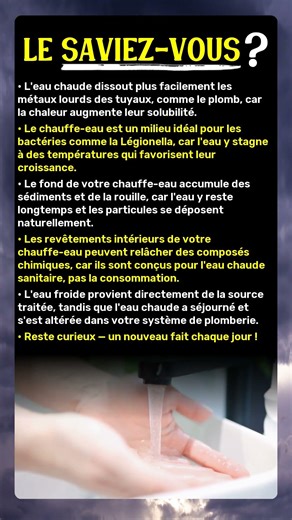 Ton Eau Chaude du Robinet Ne Doit Jamais Être Bue
