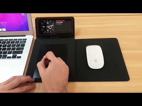 Foldable Leather Electronic Writing Tablet Wireless Charger Mouse Pad Wholesale Custom Logo MOQ 500