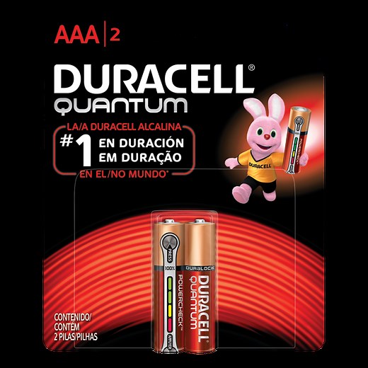 A Duracell Quantum é a Duracell alcalina #1 em duração no mundo