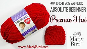Beginner Knit Preemie Hat | FREE Pattern and Video Tutorial | Marly Bird