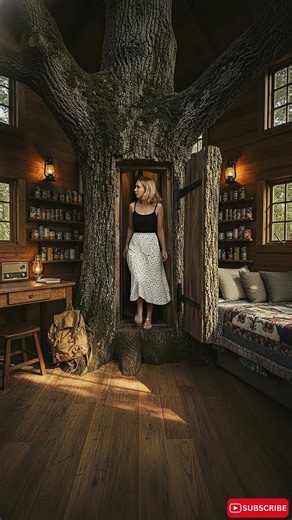 She Found a Secret Elevator Inside a Tree… Hidden Survival Treehouse 🌳#survival #bushcraft