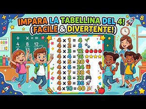 LA TABELLINA DEL 4: Imparala in 4 Minuti senza Fatica! 🚀🎶 (Metodo Super Facile)
