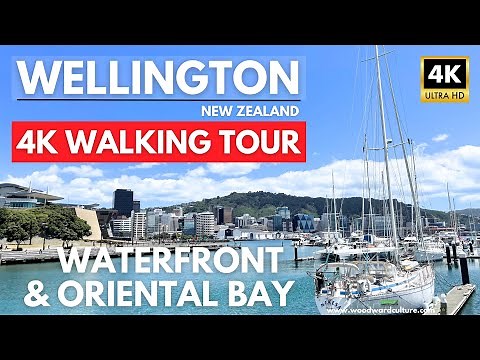WELLINGTON, New Zealand 4K Walking Tour | 1-hour Wellington Waterfront and Oriental Bay Walk in 4K