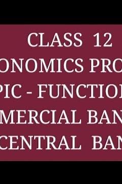 Class 12 | Economics project | Topic - Functions of Commercial bank and Central bank |