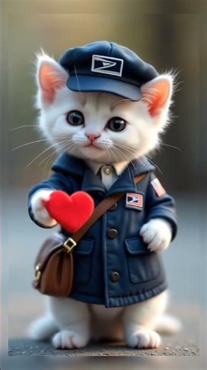 "Postman Cat Delivers Love 💌🐾 | Cutest Message Ever ❤️ #shorts"
