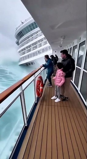 Cruise Ship Tilts in Deadly Ocean Storm #viral