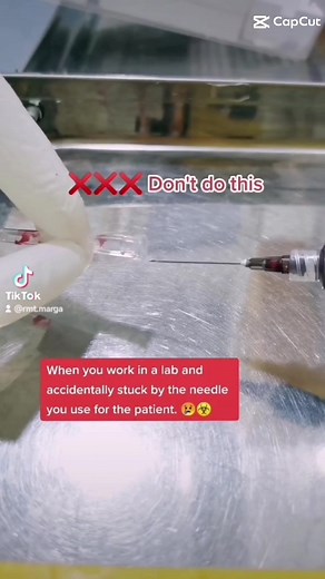 Recapping needle using fish out technique #mls #medtechstudent #cls #medtech #medtechtok #laboratory #foryou #fyp #foryoupage