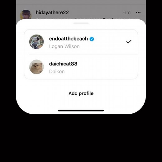 Threads on Instagram: "Starting today, you can switch between multiple Threads profiles on mobile. First, long press the profile tab and a menu will pop up. See your other logged-in Instagram accounts? Just tap “Add profile” to log in on Threads. Once you’re logged in, long press the profile tab again to switch between profiles. And that’s it — post away 🫶"