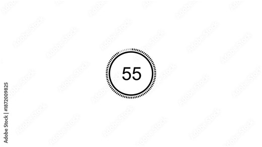 One minute countdown best animation with transparent background, countdown timer from 60 seconds to 0 seconds, One minute countdown timer with alpha channel in 4k.
