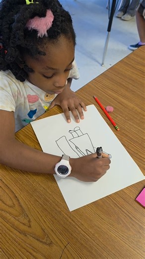 ArtRoomAdventures on Instagram: "First graders practiced drawing MLK using simple shapes and lines, keeping features simple and expressive."