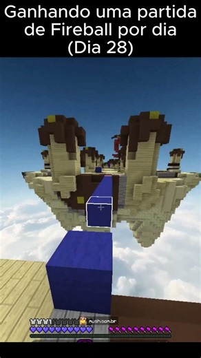 Ganhando uma partida de Fireball por dia (Dia 28) #minecraft #shorts #fireball #mushmc #pvp