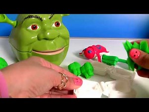 Nurse Peppa Pig Fix Shrek's Rotten Root Canal using Play Doh Doctor Drill 'N Fill
