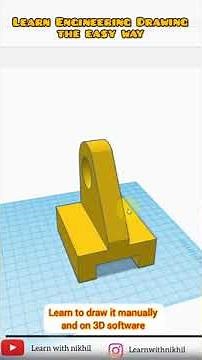 Engineering Drawing | Orthographic Projections using Tinkercad software 08 | Learn with Nikhil