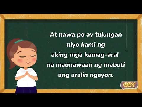 Panimulang Panalangin sa klase (Tagalog) | Class Opening Prayer | GBY