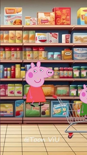 Peppa Pig Gets Stuck in a Shopping Cart! 🛒😂 | Funny Animation