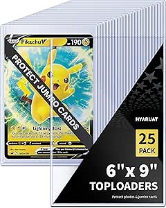 6x9 Toploader - Rigid Clear PVC Sleeves for Protecting & Mailing Jumbo Cards, Photos, and Sheets (25-Pack)