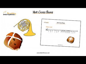 Hot Cross Buns - French Horn Play Along with Sheet Music