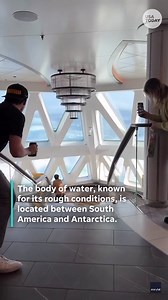 Cruise ship encounters ferocious waves passing through Drake Passage