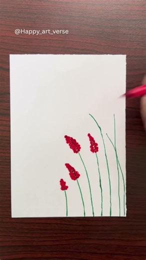Red Lavender Drawing 🌸✨ || Satisfying Art #Shorts #creativeart #artshorts #satisfying #drawing