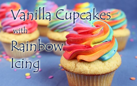 658K views · 12K reactions | Rainbow Buttercream Vanilla Cupcakes~...