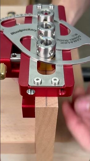 Precise, repeatable, rock-solid doweling with Woodpeckers Cam-A-Line Dowel Guide