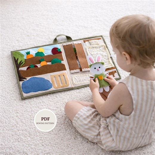 Felt Quiet Book Pattern PDF, Bunny's Farm Activity Book Sewing Guide - Etsy