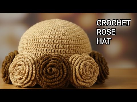 Crochet Rose Hat | How To Crochet A Hat |Beginner Friendly Crochet Hat