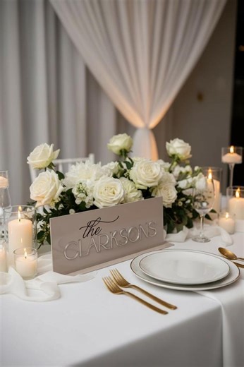 Rectangle Top Table Sign, Personalised Acrylic Top Table Sign, Personalized Acrylic Mr & Mrs Top Table Sign: Wedding Reception - Etsy UK