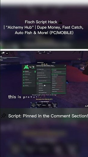 Fisch Script "Alchemy Hub" Dupe Money, Instant Catch and More! #fischscript#robloxscripts#fischhack