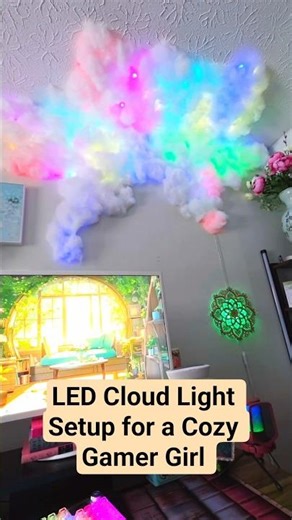 LED Cloud Light Setup for a Cozy Gamer Girl