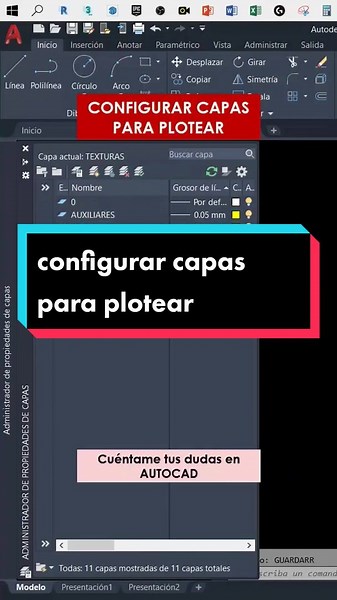 configurar capas para #plotear en #autocad #ingeniafull #expertoenautocad #cursoautocad